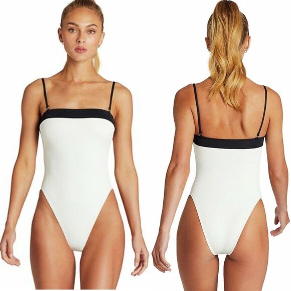 Vitamin A Other - Vitamin A Dea One Piece Textured Swimsuit in White/Black | Small